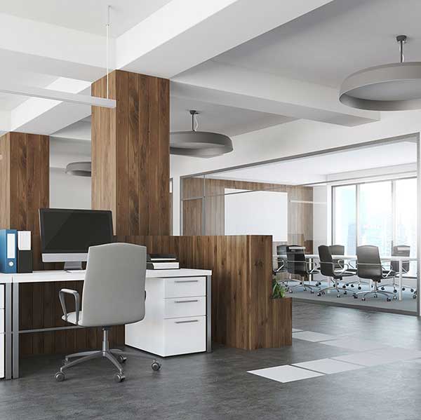 Chair with table and office environment